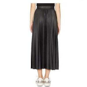 Sanctuary Top Secret Pleated Faux Leather Midi Skirt